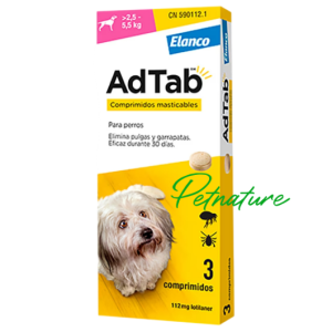 AdTab perro de 2,5 kg a 5,5 kg (3 comp)