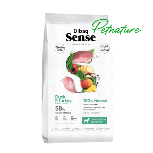 Dibaq Sense Dog Grain Free Pato y Pavo Light o Senior