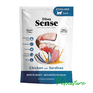 Dibaq Sense Cat Bocaditos en Salsa Pollo con Sardinas