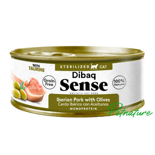 Dibaq Sense Cat Esterilizado Cerdo Ibérico con Aceitunas Lata