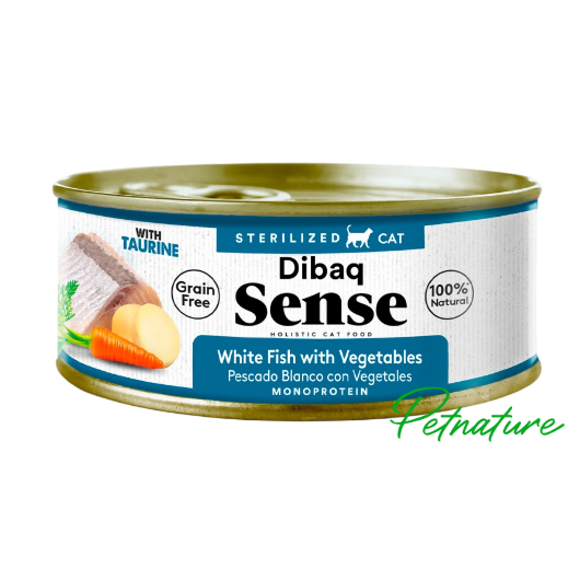 Dibaq Sense Cat Esterilizado Pescado Blanco con Vegetales Lata