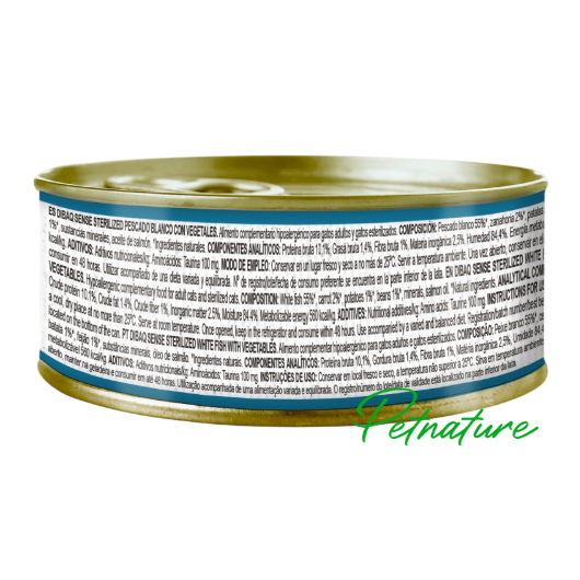 Dibaq Sense Cat Esterilizado Pescado Blanco con Vegetales Lata - Imagen 2